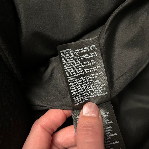 H&M Women's Size 4 Black Peacoat Jacket Coat Double Breasted Lined Black NWOT - Picture 5 of 6